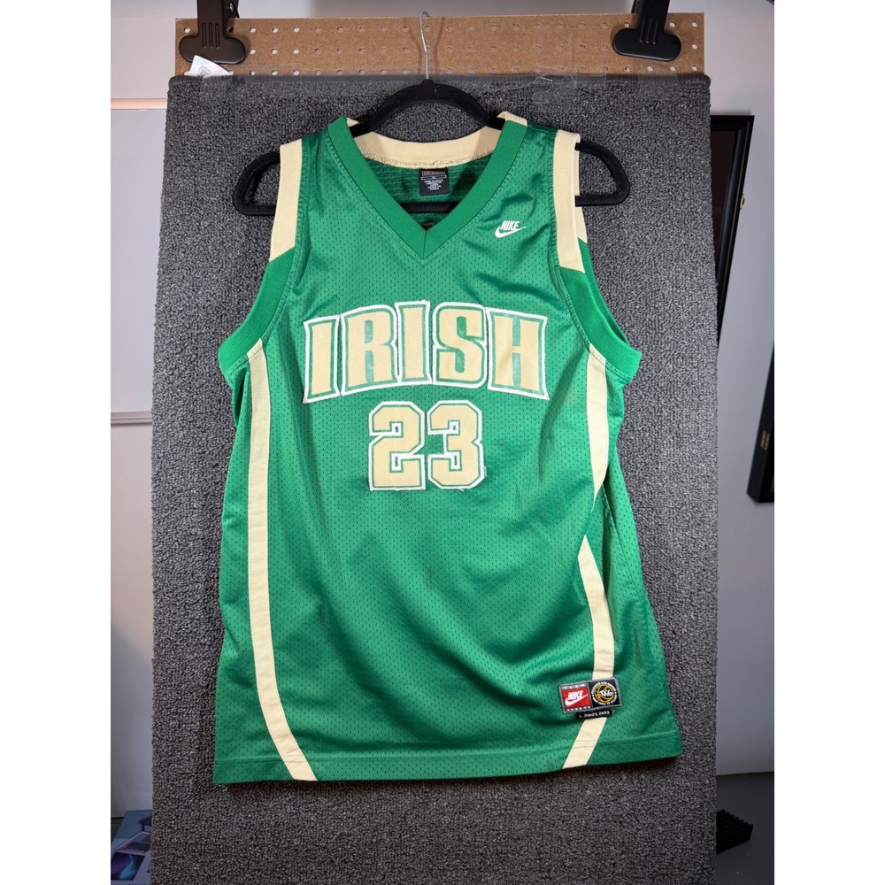Nike Jersey Youth XL Green LeBron James 2003 Irish St Vincent SM Stitched